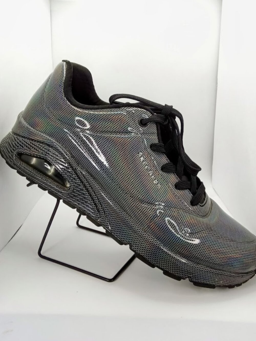 Skechers Street Uno Dark Light Iridescent Sneakers Size 11